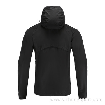 Mens Black Soccer Wear Zip Up Hoodies